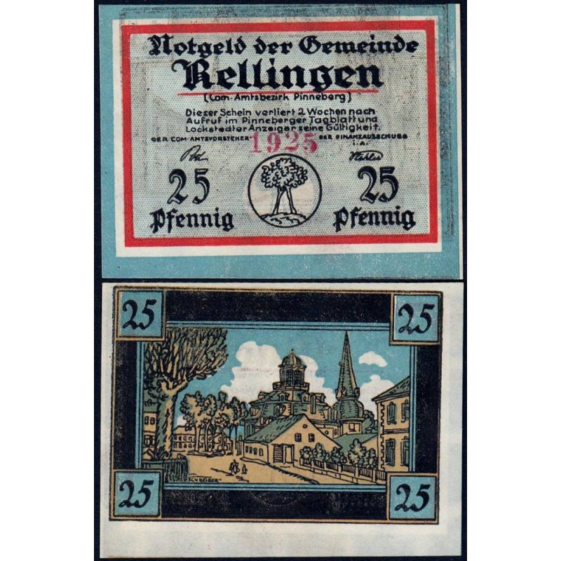Allemagne - Notgeld - Rellingen - 25 pfennig - 1921 - Etat : NEUF