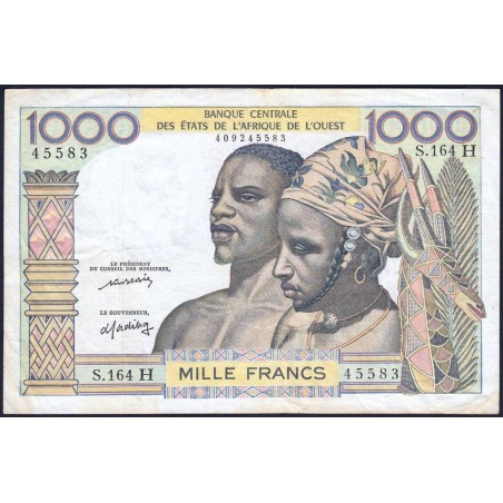 Niger - Pick 603Am - 1'000 francs - Série S.164 - Sans date (1976) - Etat : TTB