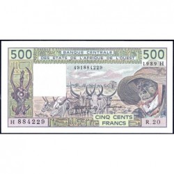 Niger - Pick 606Hk - 500 francs - Série R.20 - 1989 - Etat : pr.NEUF