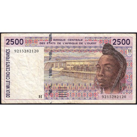 Niger - Pick 612Ha - 2'500 francs - 1992 - Etat : TB+