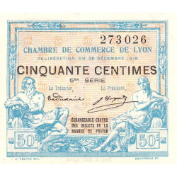 Lyon - Pirot 77-12 - 50 centimes - 5me série - 28/12/1916 - Etat : SPL