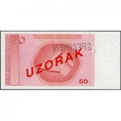 Bosnie-Herzégovine - Pick 68s_2 - 50 convertible maraka - Série A - 1998 - Spécimen - Etat : NEUF