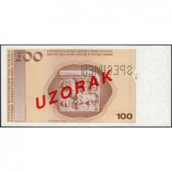 Bosnie-Herzégovine - Pick 69s_2 - 100 convertible maraka - Série A - 1998 - Spécimen - Etat : NEUF