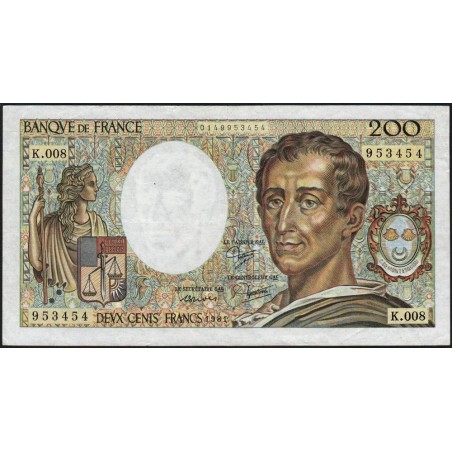 F 70-01 - 1981 - 200 francs - Montesquieu - Série K.008 - Etat : TTB-