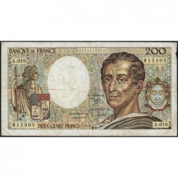 F 70-03 - 1983 - 200 francs - Montesquieu - Série A.016 - Etat : TB-