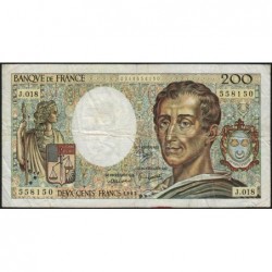 F 70-03 - 1983 - 200 francs - Montesquieu - Série J.018 - Etat : TB-