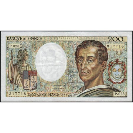 F 70-04 - 1984 - 200 francs - Montesquieu - Série P.023 - Etat : TTB