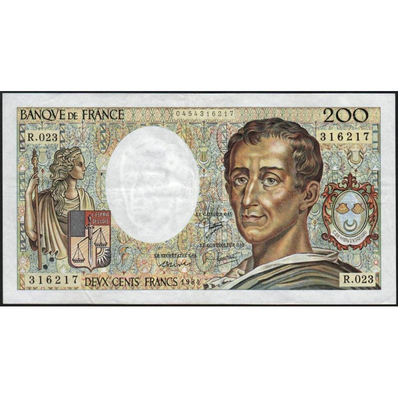 F 70-04 - 1984 - 200 francs - Montesquieu - Série R.023 - Etat : TTB-