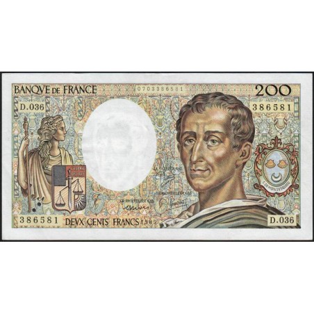 F 70-05 - 1985 - 200 francs - Montesquieu - Série D.036 - Etat : TTB+