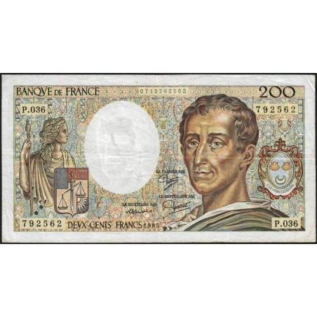 F 70-05 - 1985 - 200 francs - Montesquieu - Série P.036 - Etat : TB-