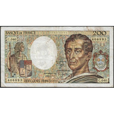 F 70-06 - 1986 - 200 francs - Montesquieu - Série C.040 - Etat : TB-