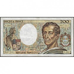 F 70-06 - 1986 - 200 francs - Montesquieu - Série U.041 - Etat : TB