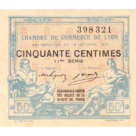 Lyon - Pirot 77-18 - 50 centimes - 11me série - 16/10/1919 - Etat : TTB