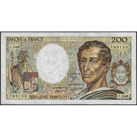 F 70-07 - 1987 - 200 francs - Montesquieu - Série C.046 - Etat : TTB-