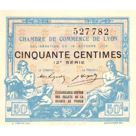 Lyon - Pirot 77-18 - 50 centimes - 12e série - 16/10/1919 - Etat : NEUF