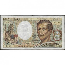 F 70-07 - 1987 - 200 francs - Montesquieu - Série A.049 - Etat : TB