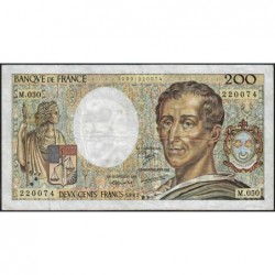 F 70-07 - 1987 - 200 francs - Montesquieu - Série M.050 - Etat : TB