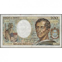 F 70-08 - 1988 - 200 francs - Montesquieu - Série D.056 - Etat : TB-