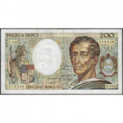 F 70-08 - 1988 - 200 francs - Montesquieu - Série E.058 - Etat : TB