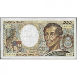 F 70-08 - 1988 - 200 francs - Montesquieu - Série J.059 - Etat : TB