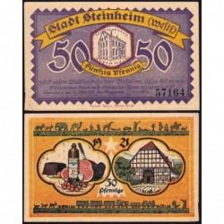 Allemagne - Notgeld - Steinheim - 50 pfennig- 18/03/1921 - Etat : TB