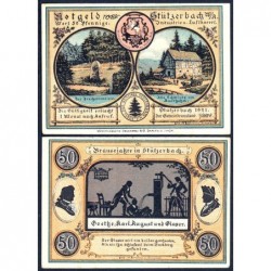 Allemagne - Notgeld - Stützerbach - 50 pfennig - Type a - 1921 - Etat : NEUF