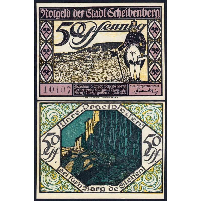 Allemagne - Notgeld - Scheibenberg - 50 pfennig - 01/07/1921 - Etat : NEUF