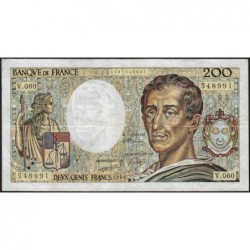 F 70-08 - 1988 - 200 francs - Montesquieu - Série V.060 - Etat : TB