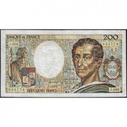 F 70-09 - 1989 - 200 francs - Montesquieu - Série J.066 - Etat : TB-
