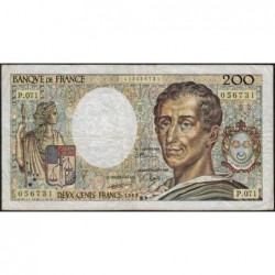 F 70-09 - 1989 - 200 francs - Montesquieu - Série P.071 - Etat : TB-