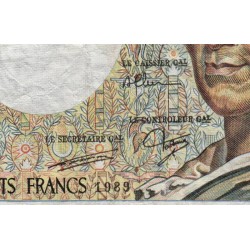 F 70-09 - 1989 - 200 francs - Montesquieu - Série P.071 - Etat : TB-