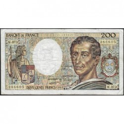 F 70-09 - 1989 - 200 francs - Montesquieu - Série M.073 - Etat : TB-