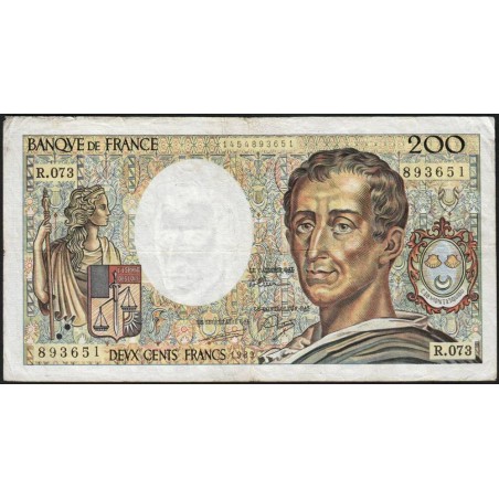 F 70-09 - 1989 - 200 francs - Montesquieu - Série R.073 - Etat : TB-