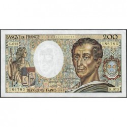 F 70-09 - 1989 - 200 francs - Montesquieu - Série K.075 - Etat : TTB+