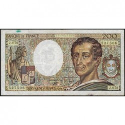 F 70-10a - 1990 - 200 francs - Montesquieu - Série J.078 - Etat : TB-