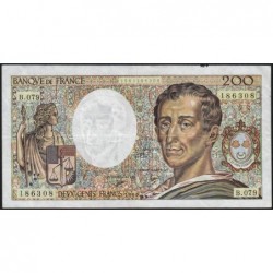 F 70-10a - 1990 - 200 francs - Montesquieu - Série B.079 - Etat : TB