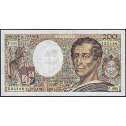 F 70-10a - 1990 - 200 francs - Montesquieu - Série P.080 - Etat : TTB