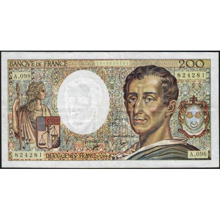 F 70-10b - 1990 - 200 francs - Montesquieu - Série A.098 - Etat : TB+
