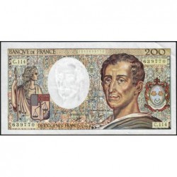 F 70-10c - 1990 - 200 francs - Montesquieu - Série C.114 - Etat : TTB-