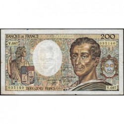 F 70-11 - 1991 - 200 francs - Montesquieu - Série V.087 - Etat : TB-