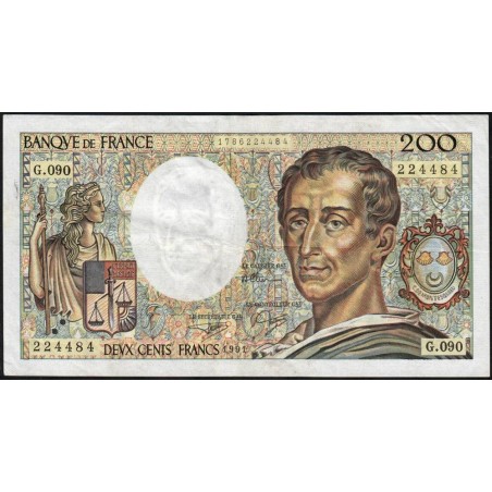 F 70-11 - 1991 - 200 francs - Montesquieu - Série G.090 - Etat : TB+