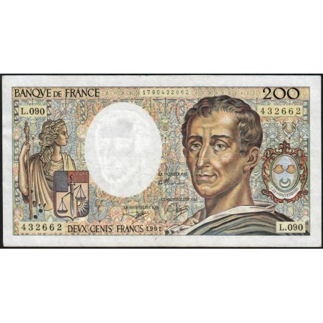 F 70-11 - 1991 - 200 francs - Montesquieu - Série L.090 - Etat : TB+