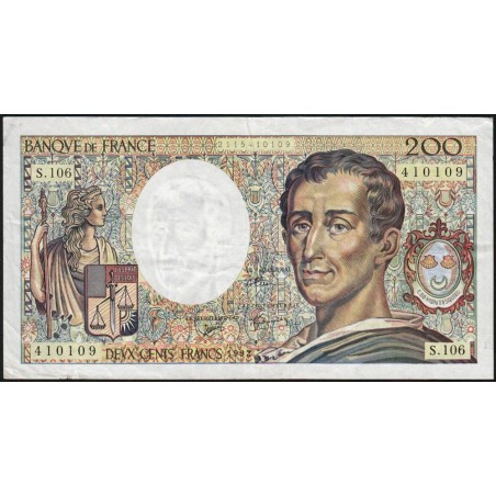 F 70-12a - 1992 - 200 francs - Montesquieu - Série S.106 - Etat : TB