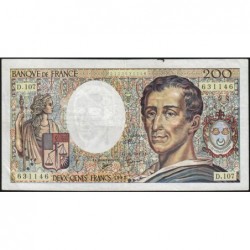 F 70-12a - 1992 - 200 francs - Montesquieu - Série D.107 - Etat : TB+