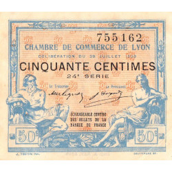 Lyon - Pirot 77-22 - 50 centimes - 24e série - 29/07/1920 - Etat : SUP