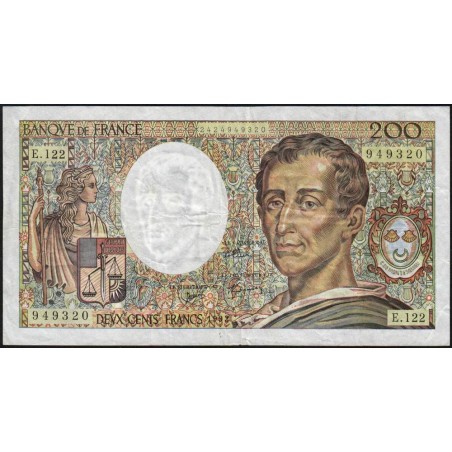F 70-12b - 1992 - 200 francs - Montesquieu - Série E.122 - Etat : TB-