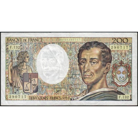 F 70-12c - 1992 - 200 francs - Montesquieu - Série F.132 - Etat : TB