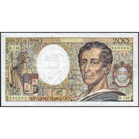 F 70-12c - 1992 - 200 francs - Montesquieu - Série R.148 - Etat : TTB+