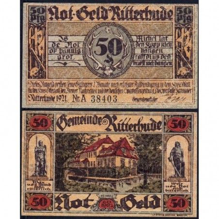 Allemagne - Notgeld - Ritterhude - 50 pfennig - Série A - 1921 - Etat : NEUF