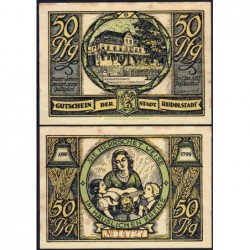 Allemagne - Notgeld - Rudolstadt - 50 pfennig - Lettre O - 1921 - Etat : SUP